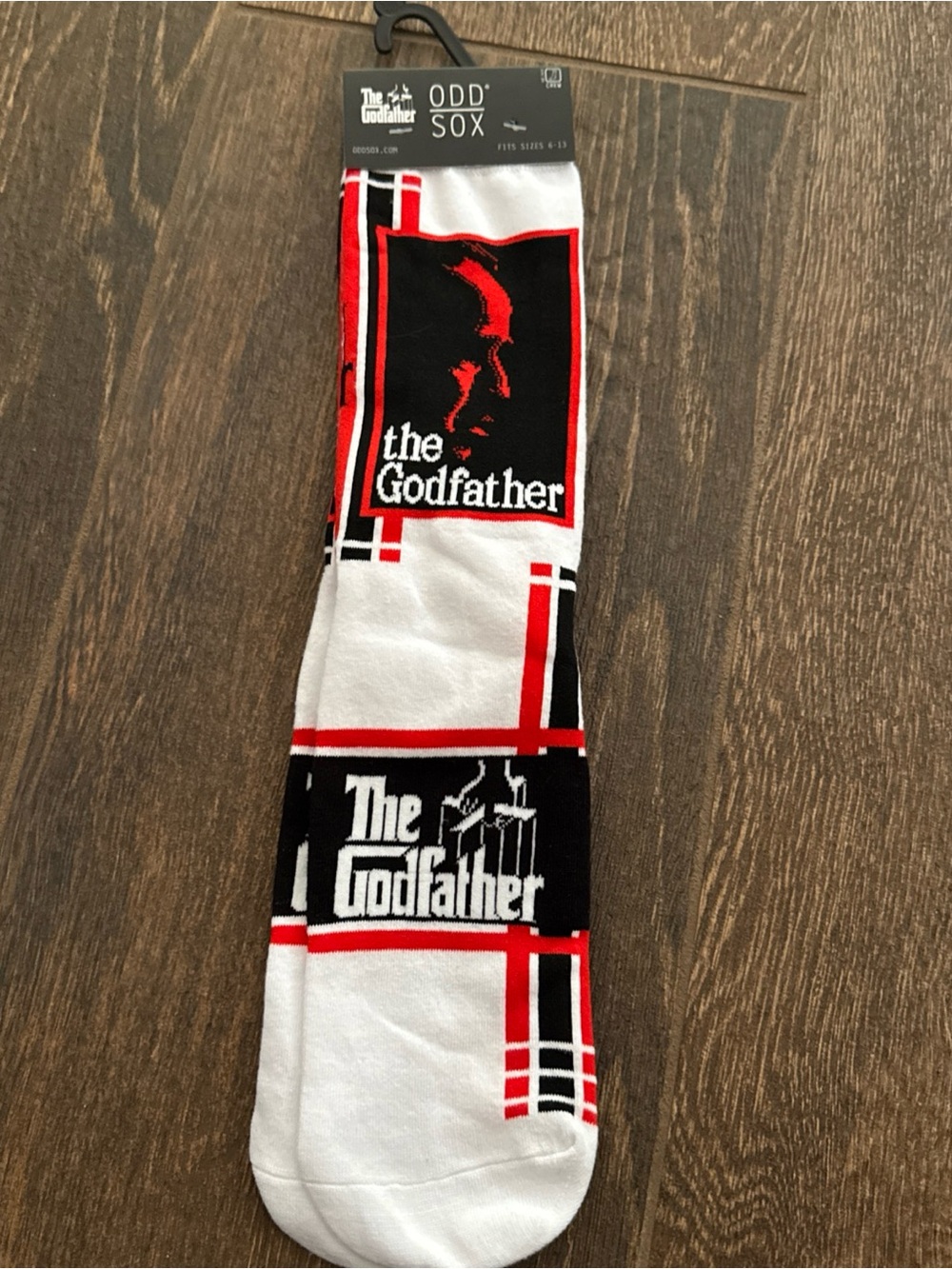 Odd Sox The Godfather Crew Socks - White/Black/Red